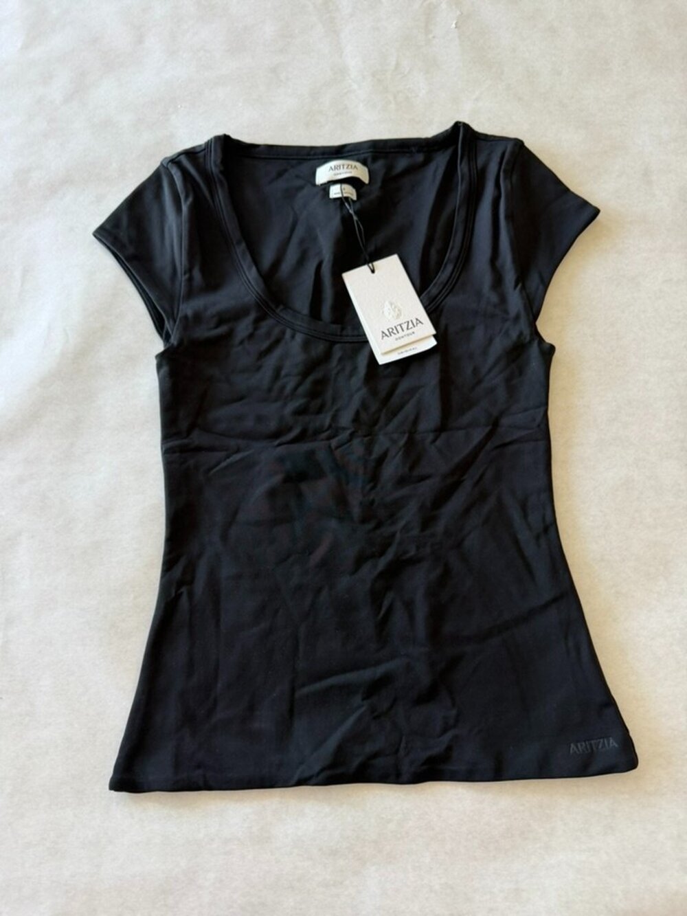 Aritzia Original Contour Emanate T-Shirt Black Sz S NWT